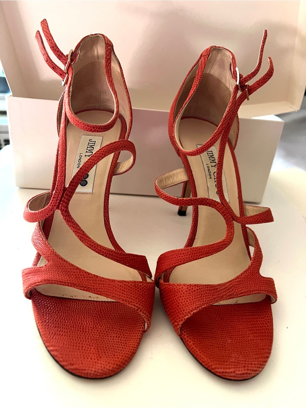 Jimmy Choo Coral Strappy High Heel Sandals 37 NEW
